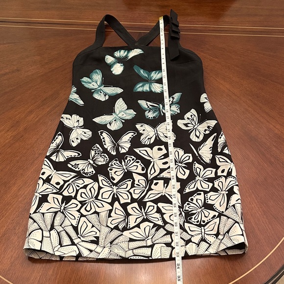 Versace Butterfly Print Bodycon Dress Black White Sleeveless Designer - Picture 5 of 16